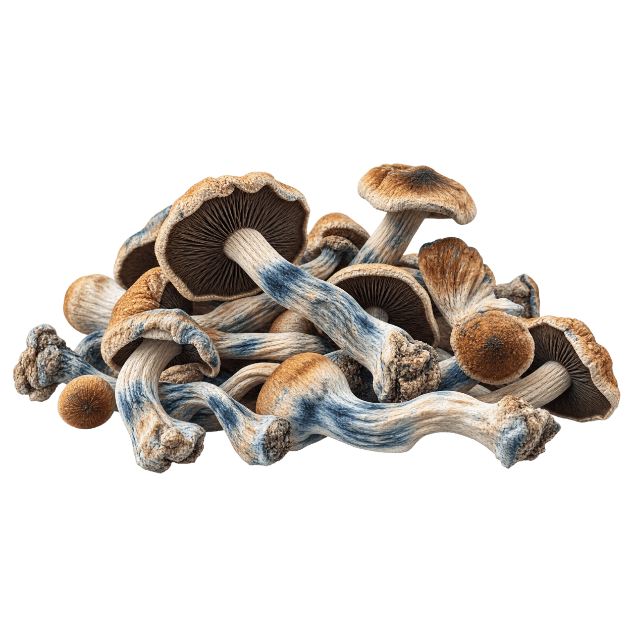 Close-up of dried Aztec God magic mushrooms