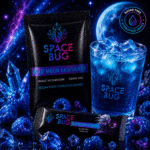 blue raspberry shroom tea drink