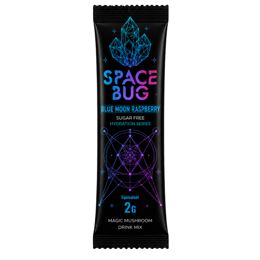 blue raspberry shroom tea drink
