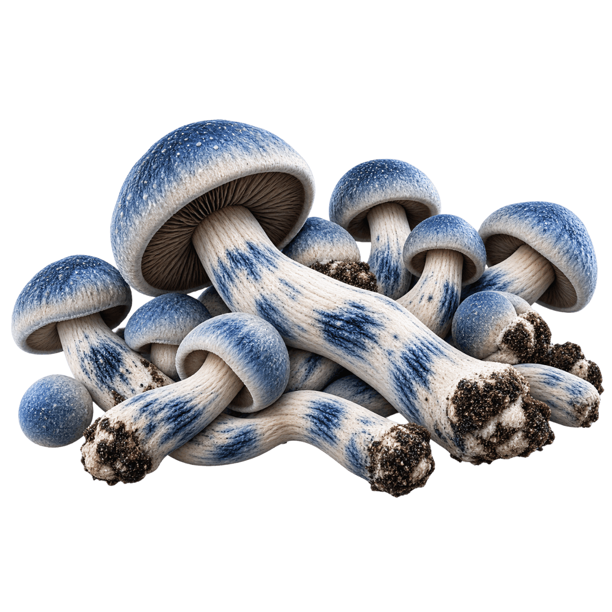 Close-up of traditionally dried Blue Pulaski mushroom