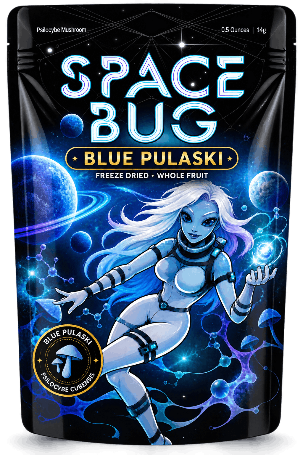 Freeze-dried Blue Pulaski whole mushrooms