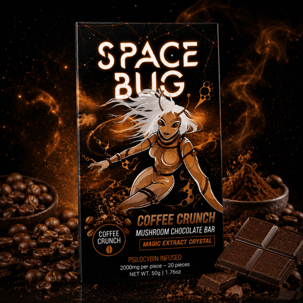 coffee crunch shroom chocolate bar