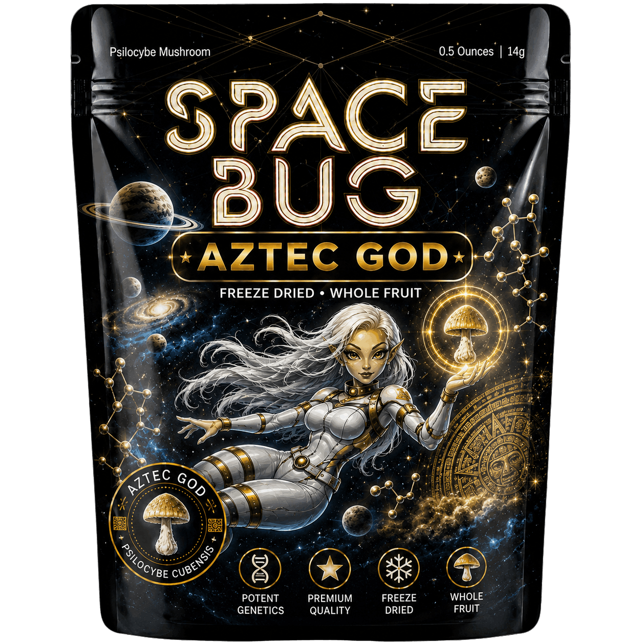 Freeze dried Aztec God magic mushrooms whole fruit