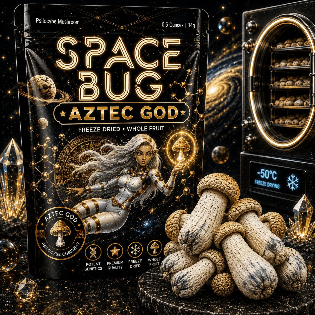 Freeze dried Aztec God magic mushrooms