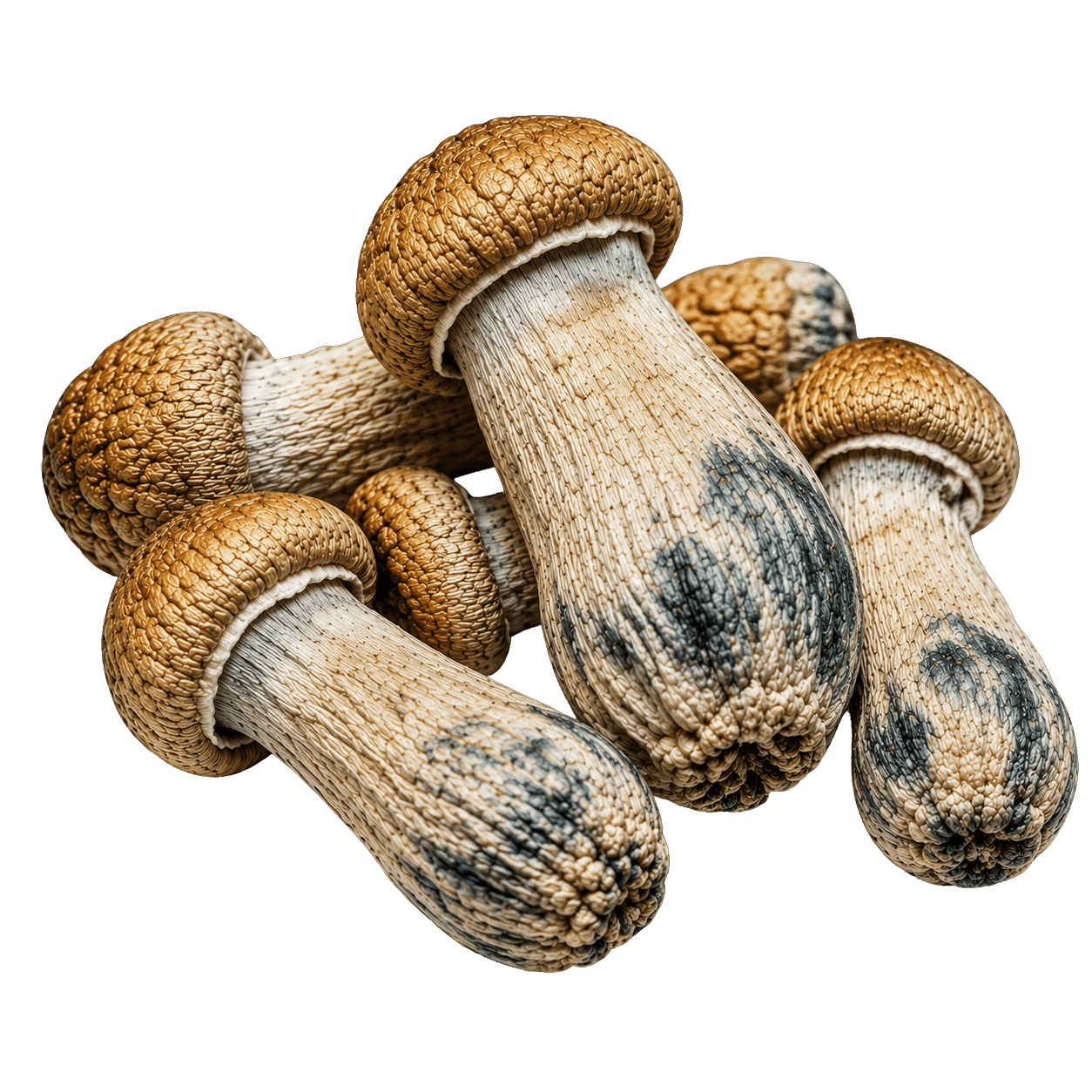 Malabar mushrooms with thick stems and golden brown caps