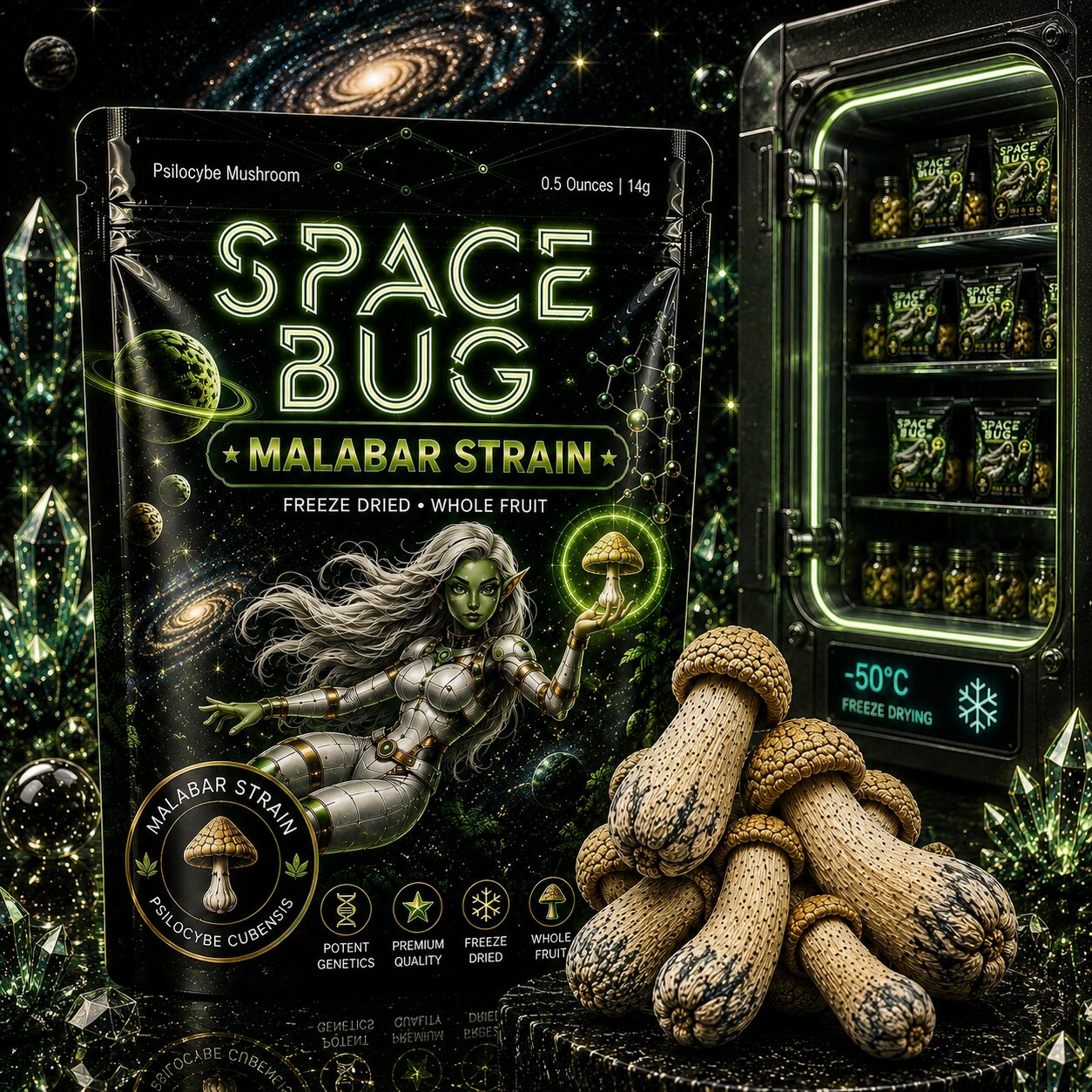 Freeze dried Malabar mushrooms