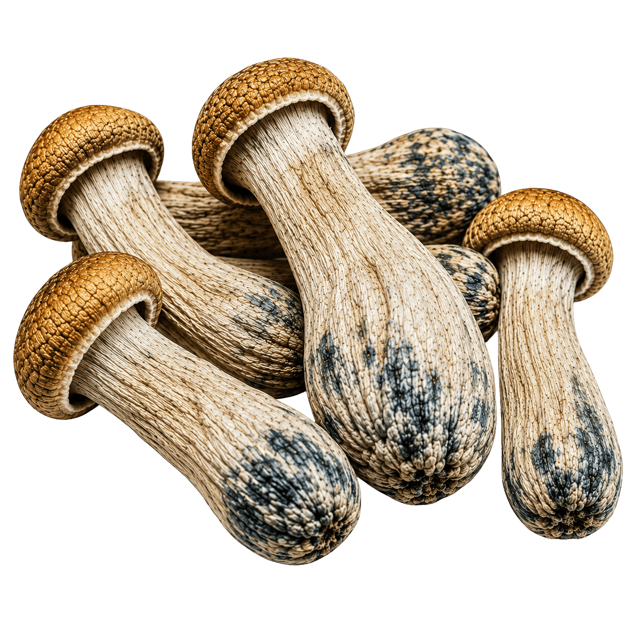 Mexican mushrooms with golden brown caps and pale stems