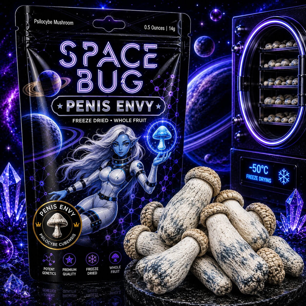 Freeze-dried Penis Envy mushroom