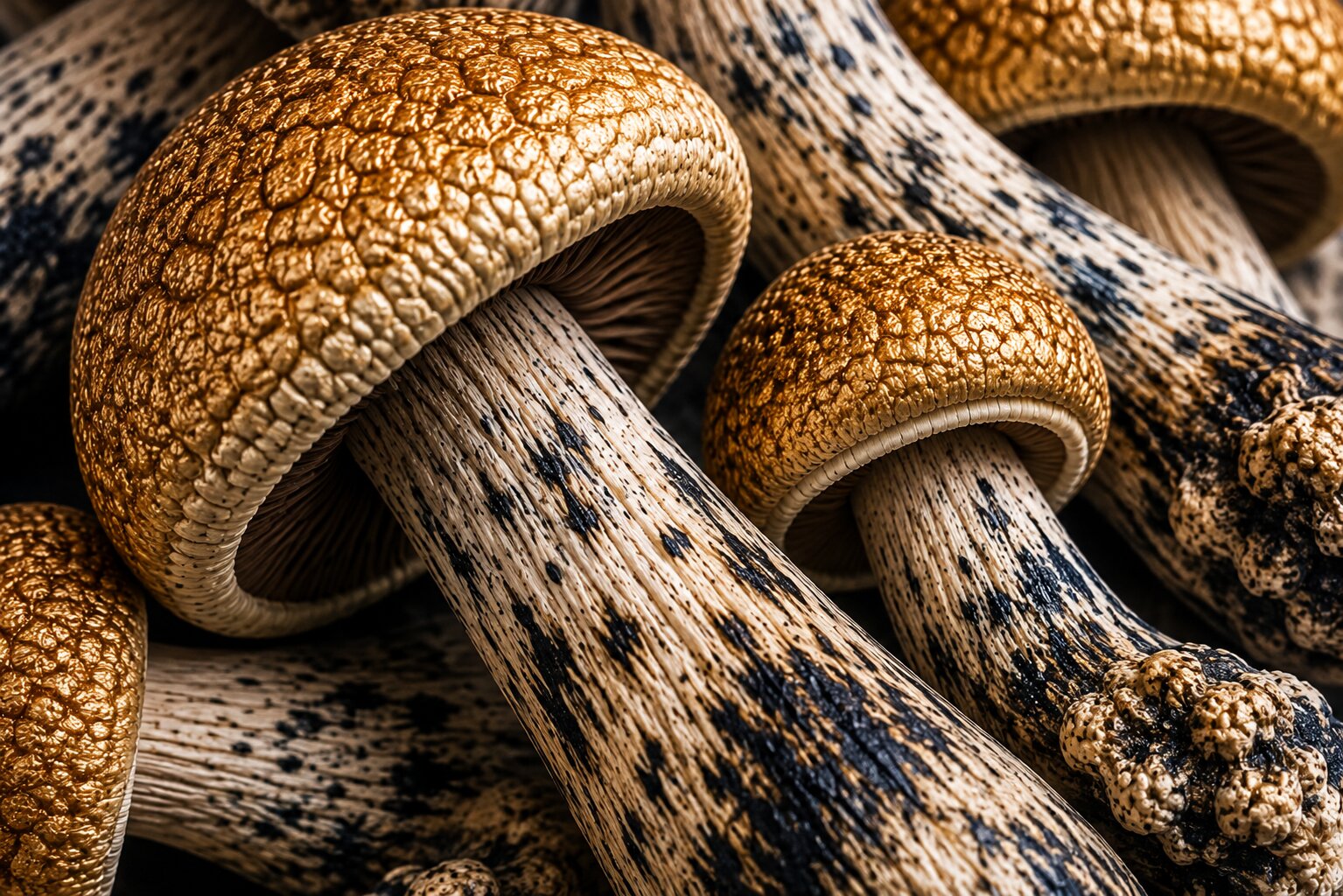 Different Goldmember mushroom phenotypes