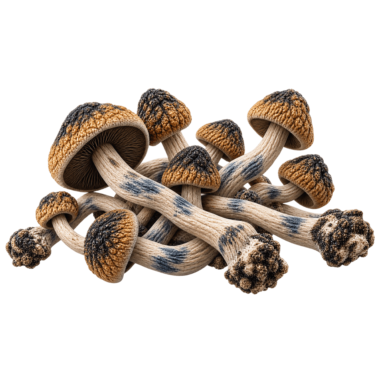 Close-up of traditionally dried Mazatepec mushroom