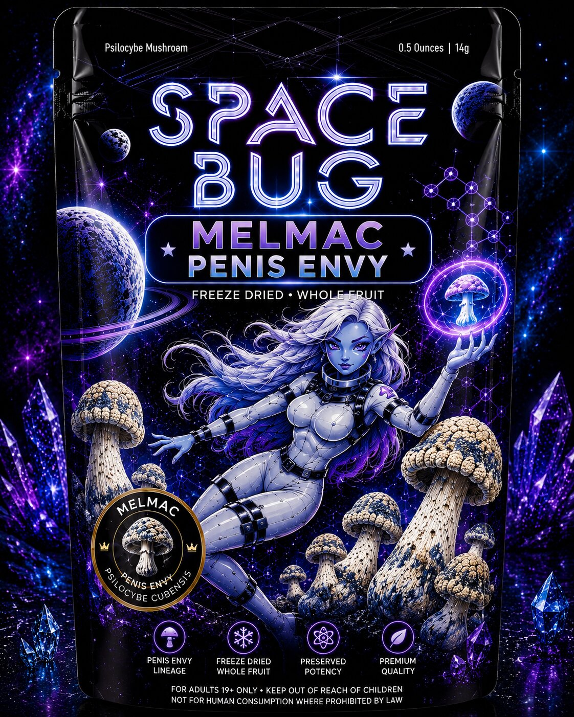 Freeze-dried Melmac Penis Envy mushroom whole fruit