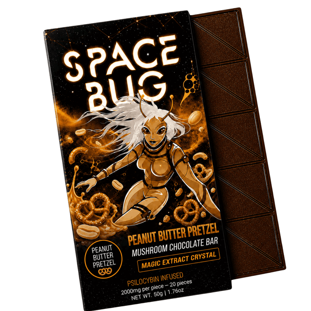 Peanut Butter Pretzel Mushroom Chocolate Bar
