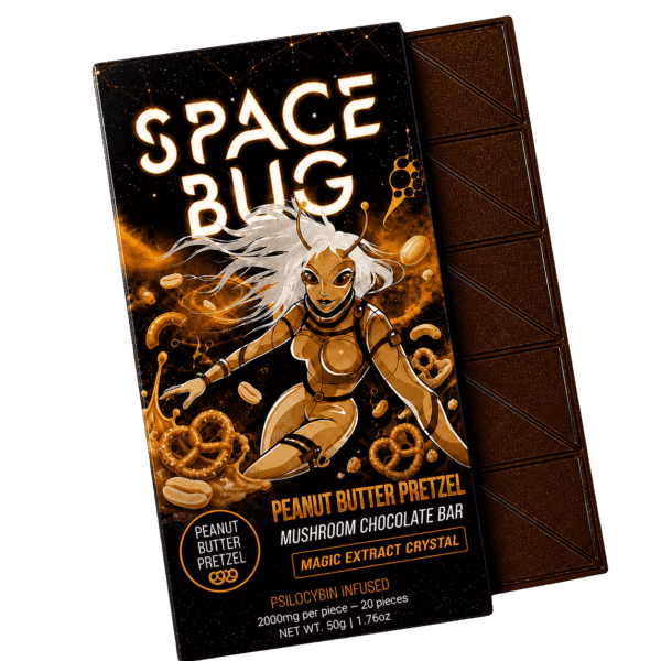 Peanut Butter Pretzel Mushroom Chocolate Bar