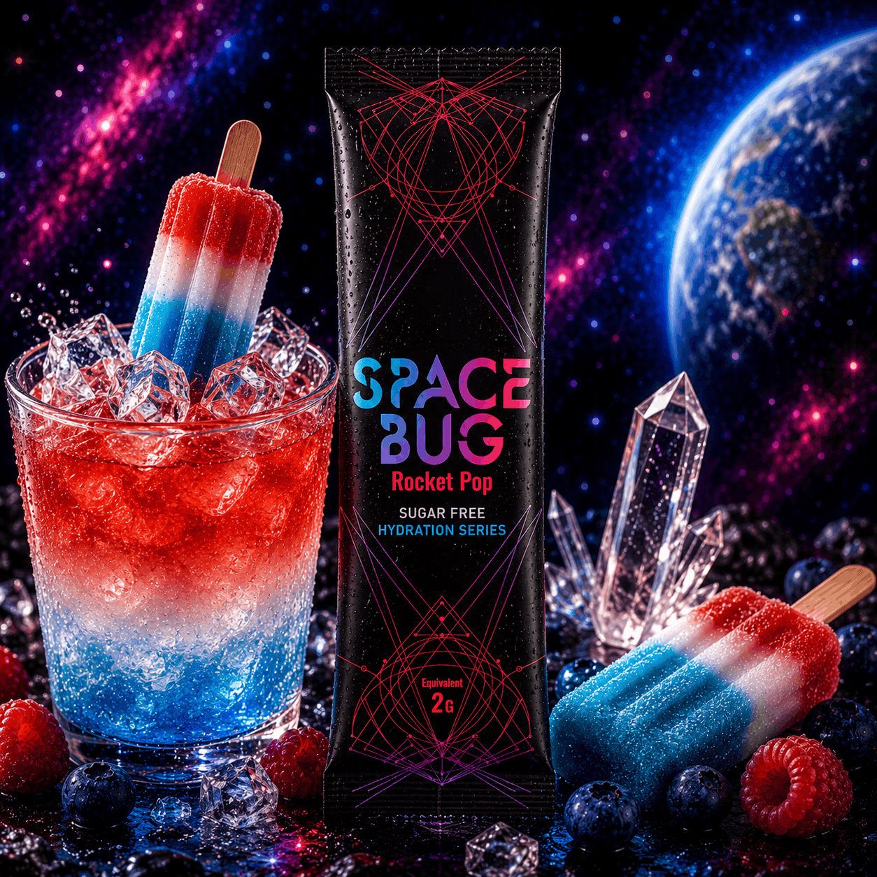 Rocket Pop sugar-free shroom tea drink mix by Space Bug