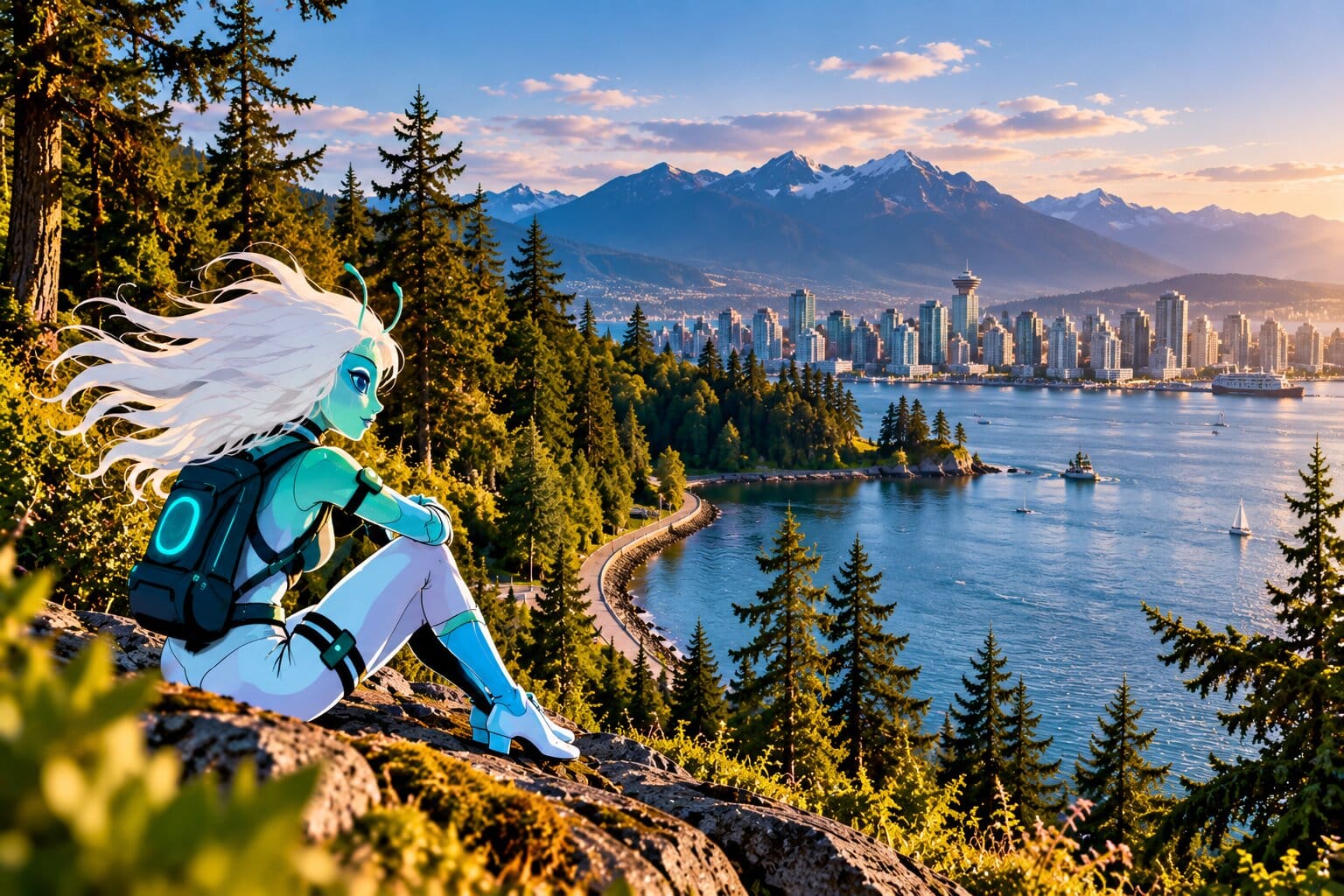 Vancouver surrounded by forest, mountains and coastline