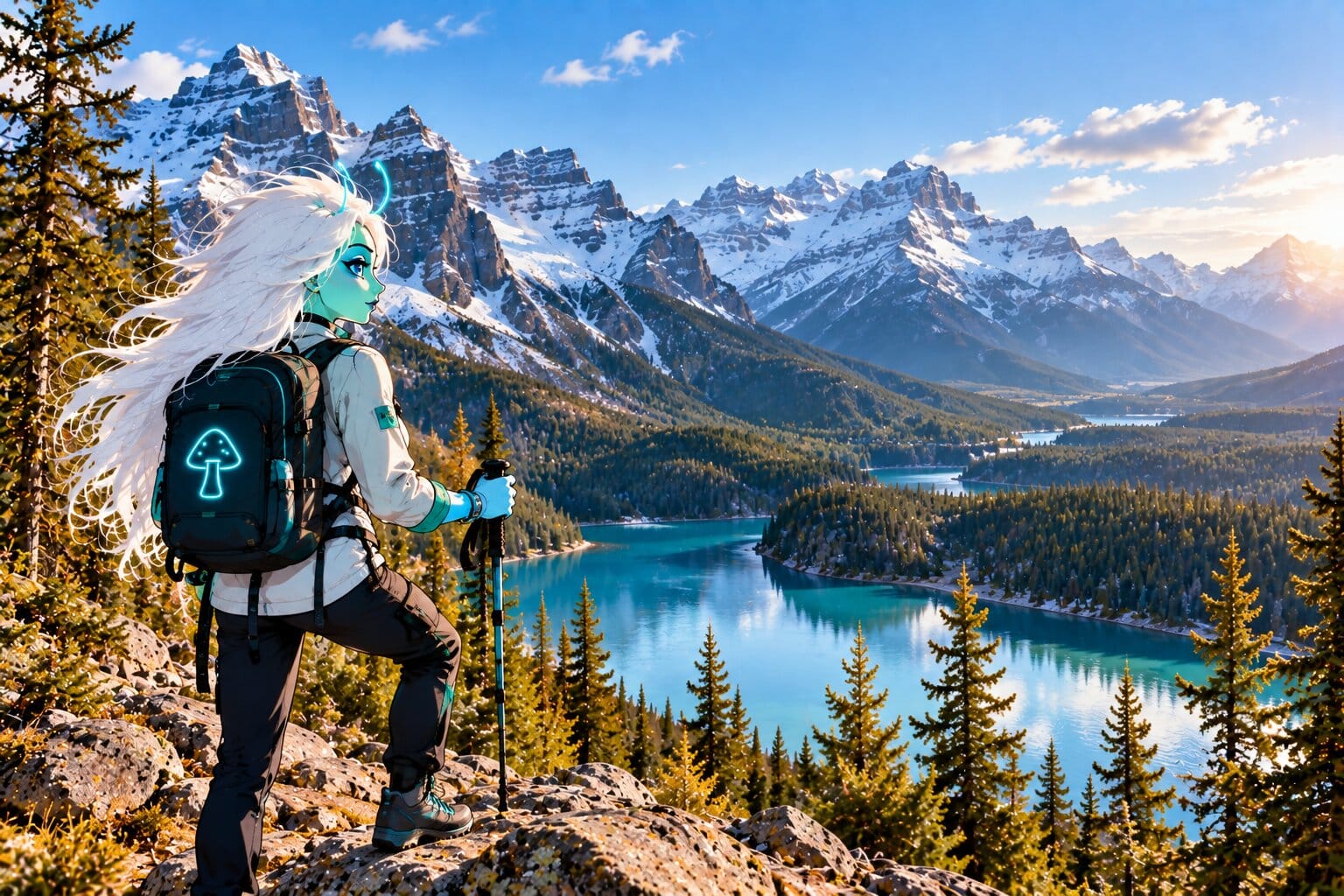 Rocky Mountains and alpine lake in Banff, Alberta