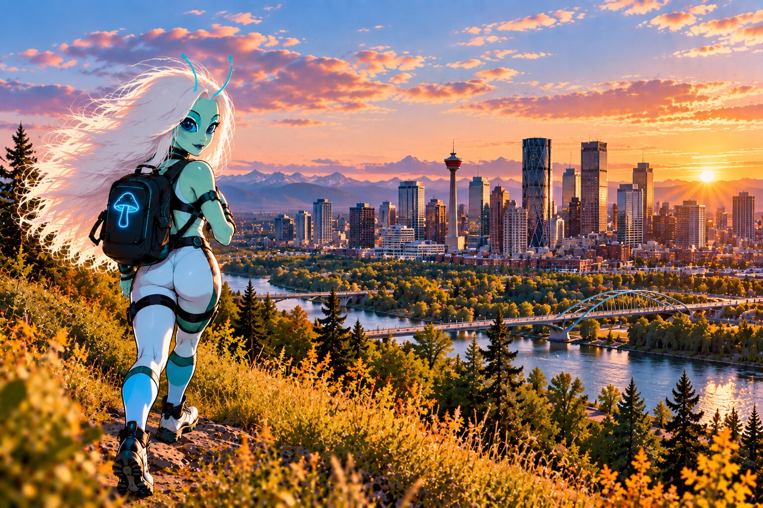 Calgary skyline and Bow River