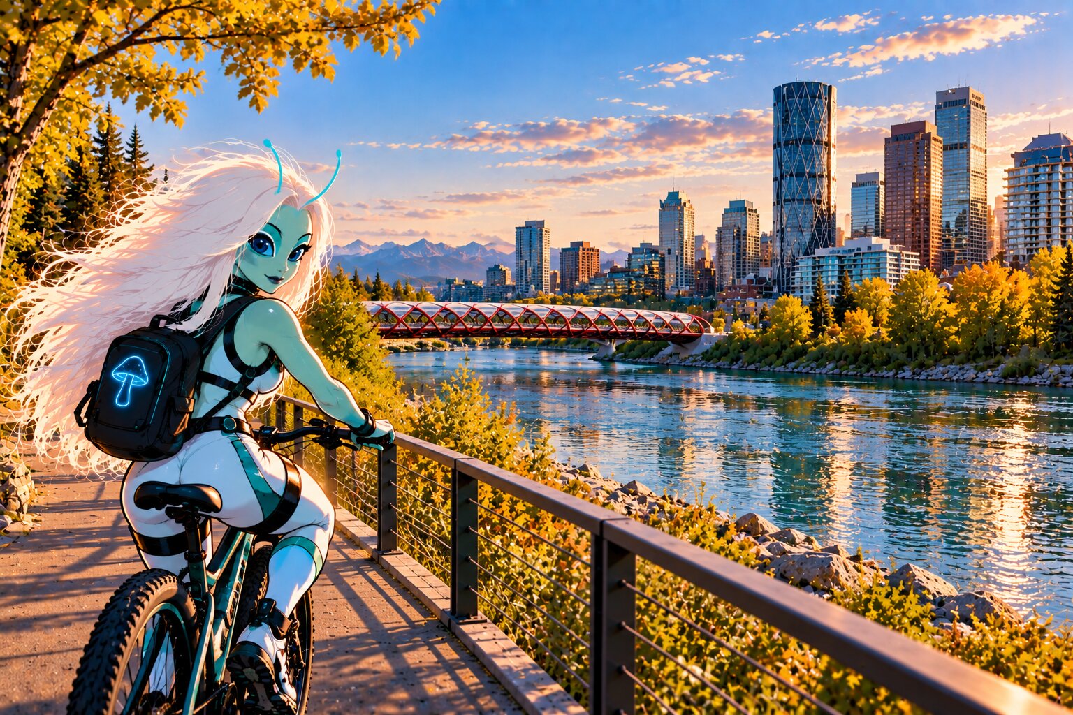 Bow River pathway in Calgary